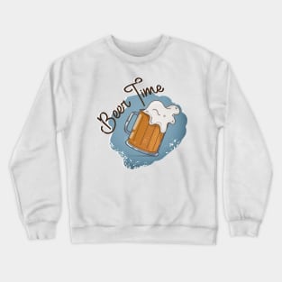 Beer Time Print Crewneck Sweatshirt